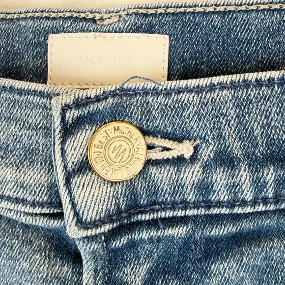 Mother High Waisted Tunnel Vision Sneak Jeans Twice Shy Wash Blue Wide Leg 31 - Picture 6 of 14